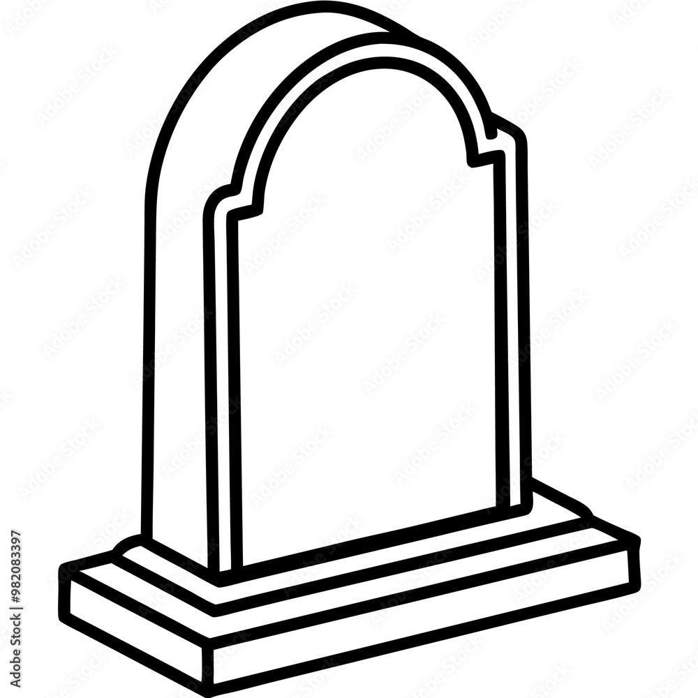 headstone outline coloring book page line art drawing headstone outline coloring book page line art drawing
