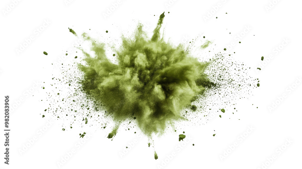 Sand flying explosion on a white transparent background Sand flying explosion on a white transparent background