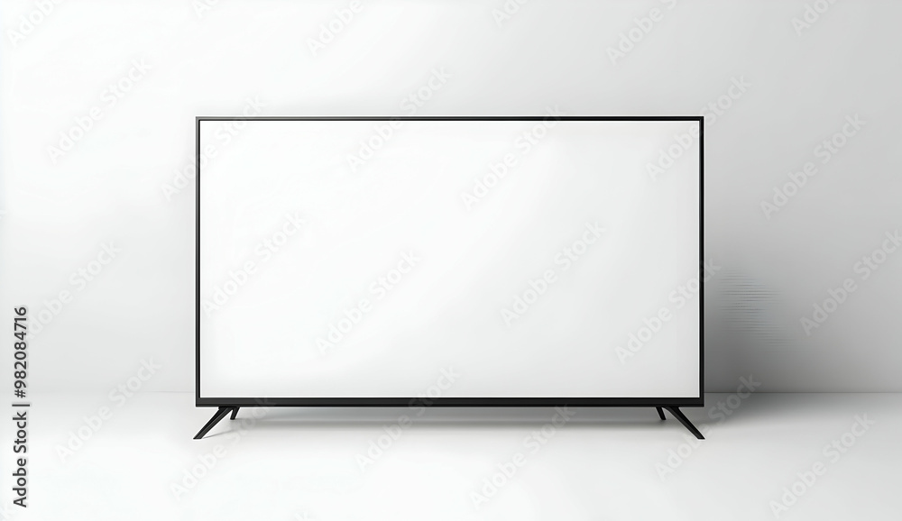 Naklejka premium Modern Flat-Screen Television in Minimalist Setting for Technology and Interior Design