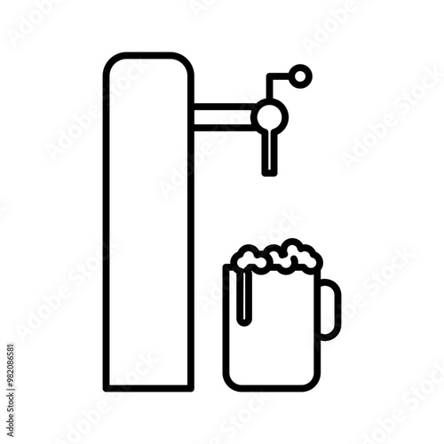beer tap line icon
