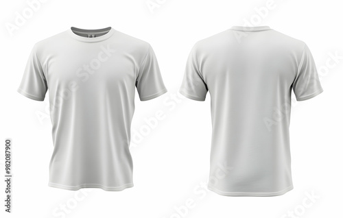 Gray T-Shirt Mockup Front Back View Apparel