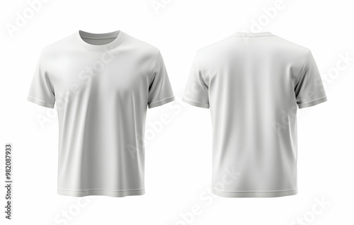 Gray T-Shirt Mockup Front Back View Apparel