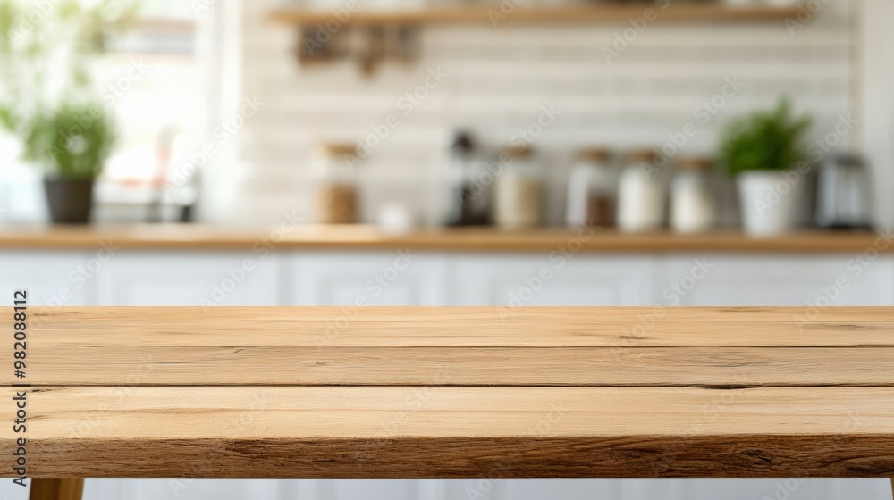 A modern kitchen table made of wood, showcasing a clean and inviting space perfect for dining or casual gatherings. A modern kitchen table made of wood, showcasing a clean and inviting space perfect for dining or casual gatherings.