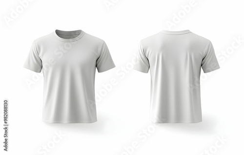 Gray T-Shirt Mockup Front Back View Apparel