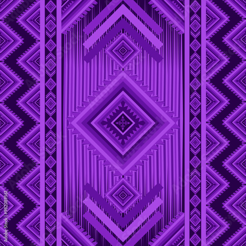 Purple Tribal vintage abstract geometric Ethnic pattern