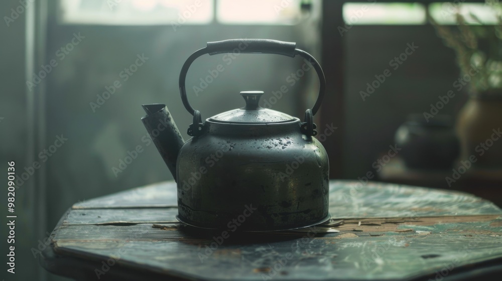 old kettle on the stove old kettle on the stove