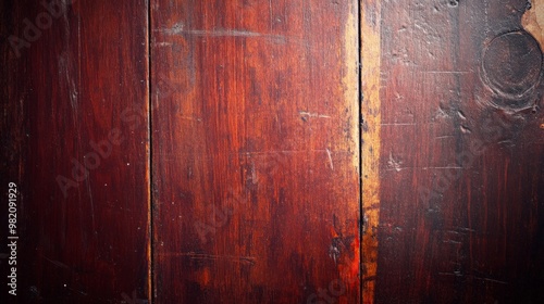Close-up image of a wooden surface with rich  dark textures  highlighting the natural grains and rustic charm of the wood.