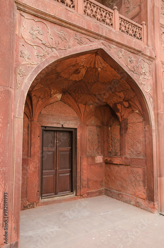 Red Fort or Lal Qila  historical monument and a tourist attraction  rich history and cultural heritage  famous Indian landmark  UNESCO World Heritage Site  Delhi  India.