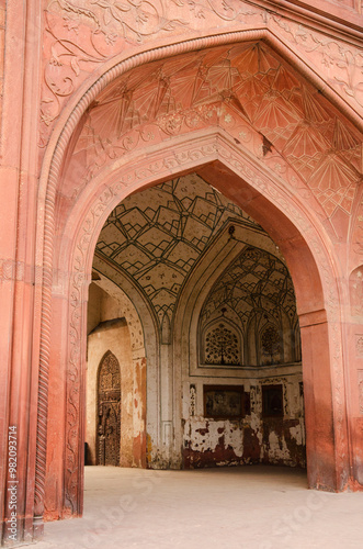 Red Fort or Lal Qila  historical monument and a tourist attraction  rich history and cultural heritage  famous Indian landmark  UNESCO World Heritage Site  Delhi  India.
