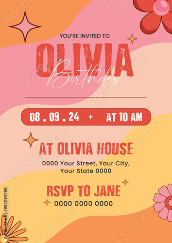 birthday Invitation card Template design in vector 