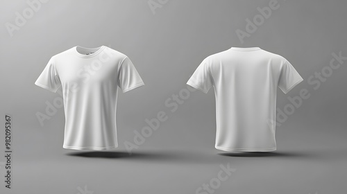 Front and Back View of a Plain White T-Shirt