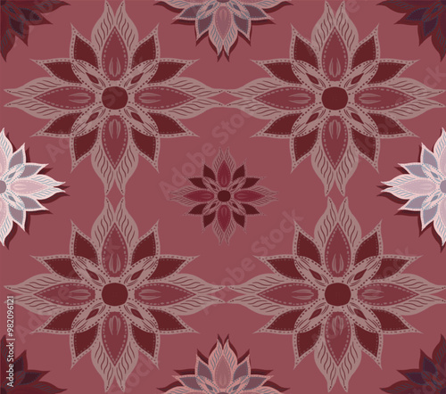 Red brown Mandala Pattren