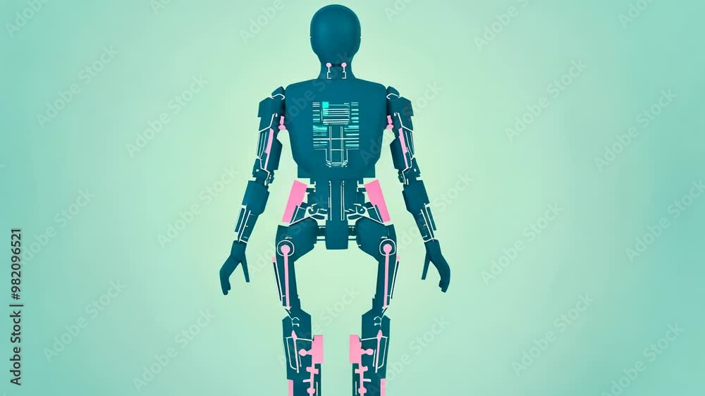 Stylized digital illustration of a robotic skeleton Stylized digital illustration of a robotic skeleton