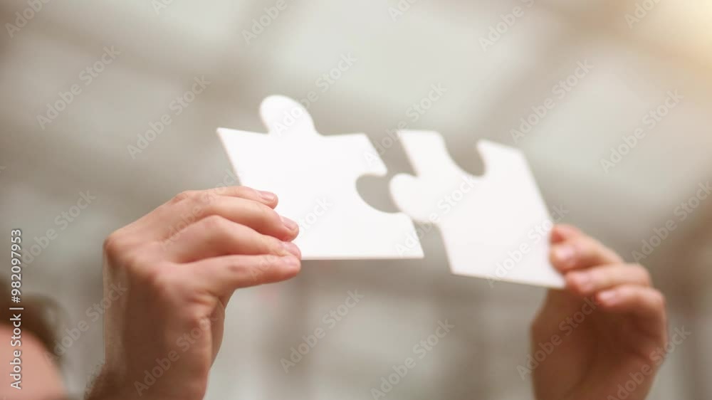 Businessman connect pieces of puzzle think of problem solving. Brainstorm, decision concept. Businessman connect pieces of puzzle think of problem solving. Brainstorm, decision concept.