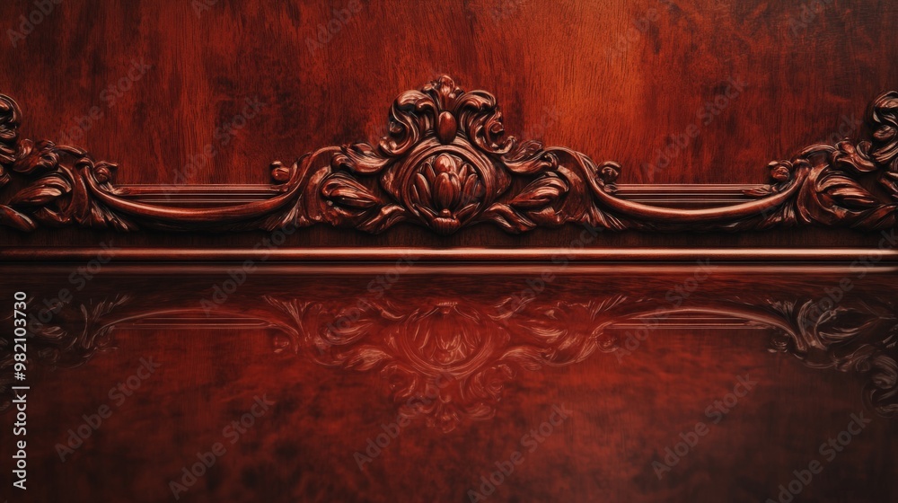 Intricate wood carving details on a polished wooden surface, showcasing elegance and craftsmanship. Perfect for home decor or furniture themes. Intricate wood carving details on a polished wooden surface, showcasing elegance and craftsmanship. Perfect for home decor or furniture themes.