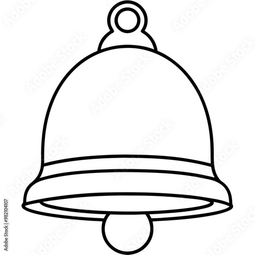 metal bell outline coloring book page line art drawing