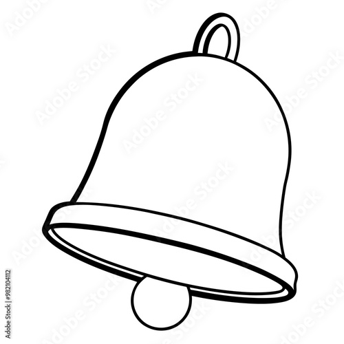 metal bell outline coloring book page line art drawing