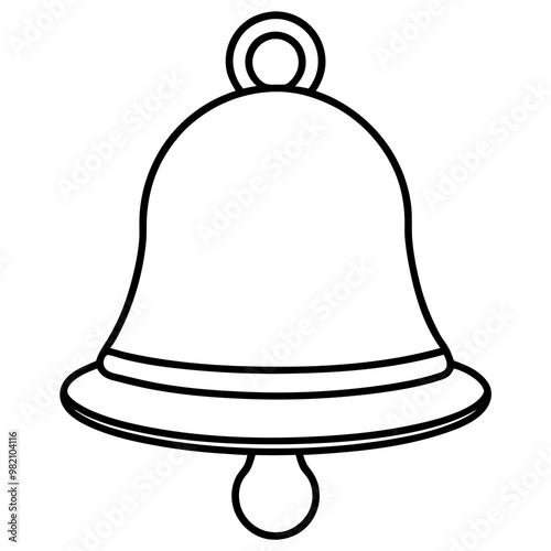 metal bell outline coloring book page line art drawing