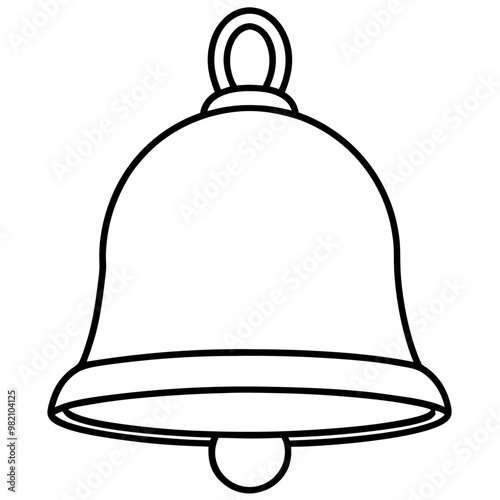 metal bell outline coloring book page line art drawing