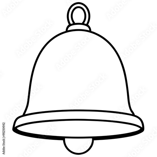 metal bell outline coloring book page line art drawing