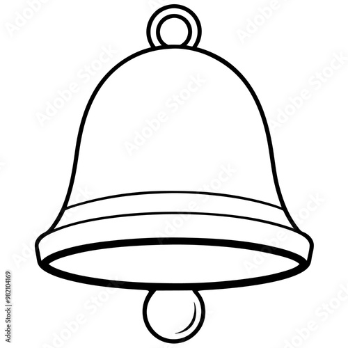 metal bell outline coloring book page line art drawing