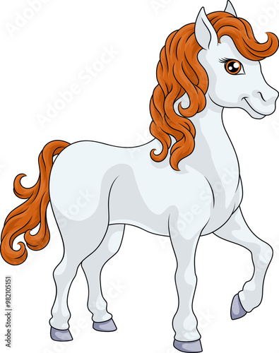 A horse cartoon cute animal...
