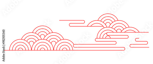 Chinese New year Line Background Vector
