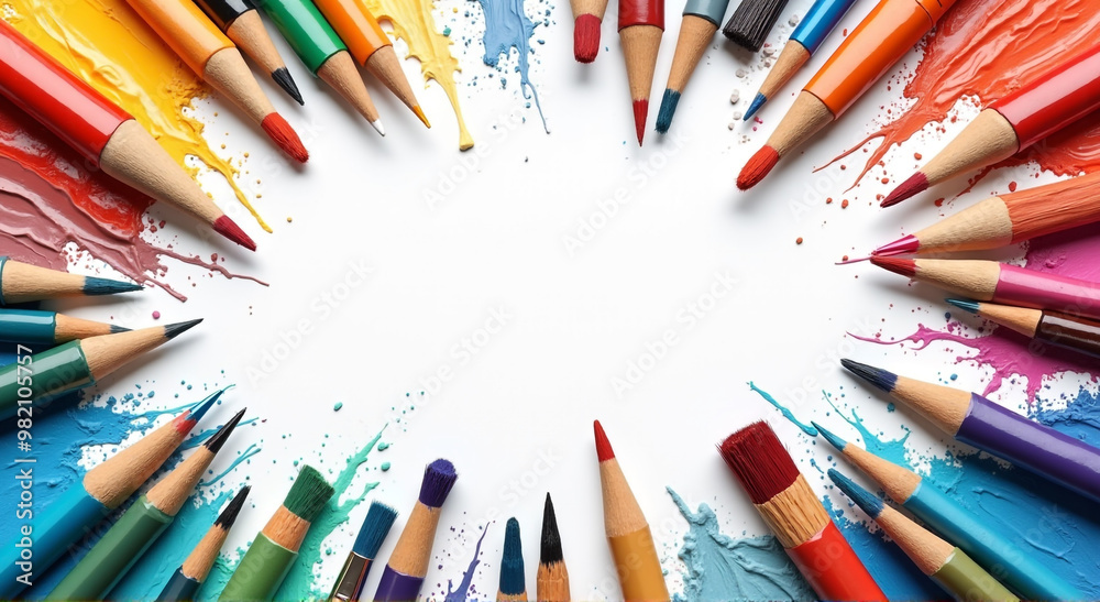 color pencils on white background color pencils on white background