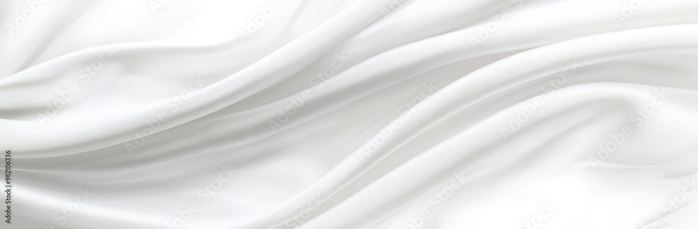 White satin fabric forming elegant waves of texture background White satin fabric forming elegant waves of texture background