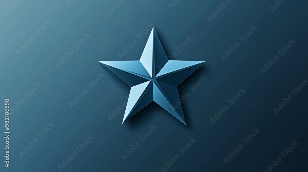 A single blue star sits on a blue background, with a slight shadow. A single blue star sits on a blue background, with a slight shadow.