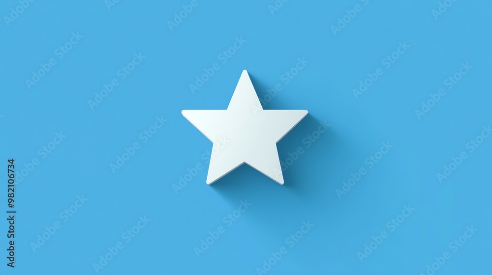 A single white star on a light blue background. A single white star on a light blue background.
