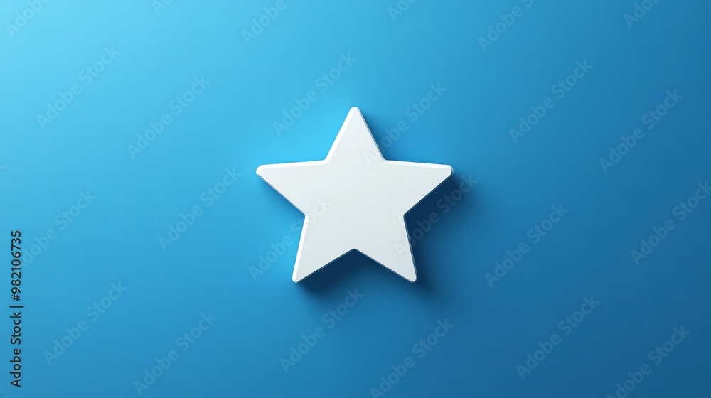 Single white star on blue background. Single white star on blue background.