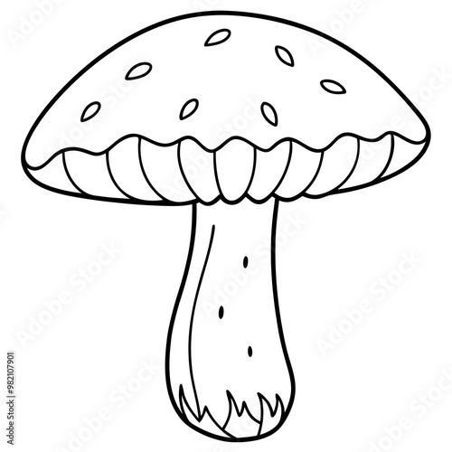 moss mushroom outline coloring book page line art drawing