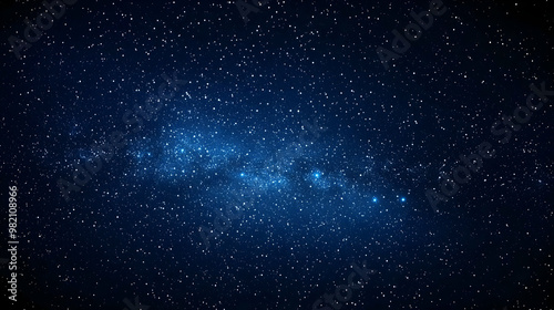 A Deep Blue Night Sky with a Dense Scatter of White Stars