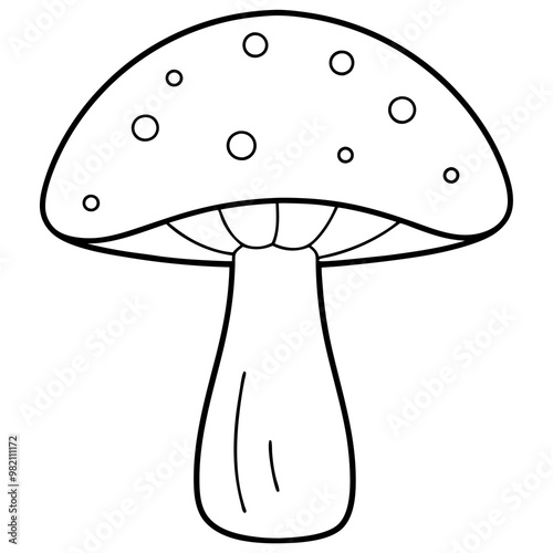 mushroom boletus outline coloring book page line art drawing