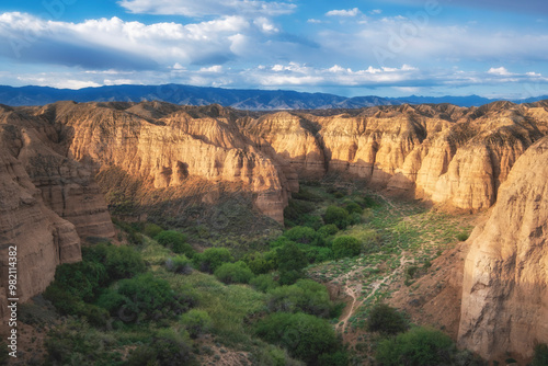 Konstfotografi The Yellow Canyon is also called the Moon Canyon in Kazakhstan near the Charyn R