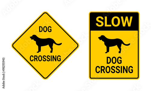 Dog Crossing Sign Set