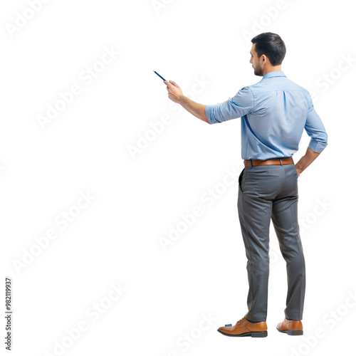 Man giving presentation with remote control