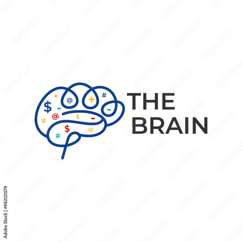 Obraz premium smart brain outline logo