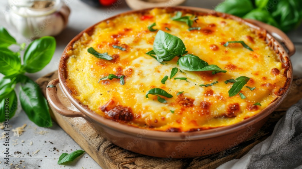 Delicious Baked Pasta with Creamy Sauce and Melted Cheese Delicious Baked Pasta with Creamy Sauce and Melted Cheese