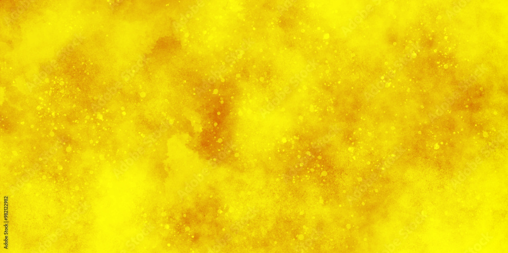 Obraz premium blur and defocused Yellow golden bokeh lights background, beautiful yellow watercolor background with glitter particles, yellow grunge texture background for wallpaper, invitation, cover and design.