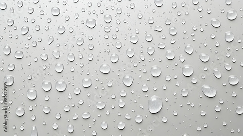 Wallpaper Mural Close-up of Water Droplets on a Smooth, Gray Surface, Creating a Textured and Abstract Background Torontodigital.ca