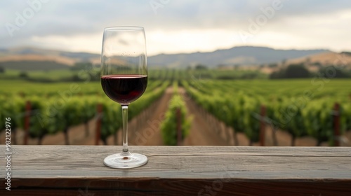 Wallpaper Mural Glass of Red Wine in a Vineyard Torontodigital.ca