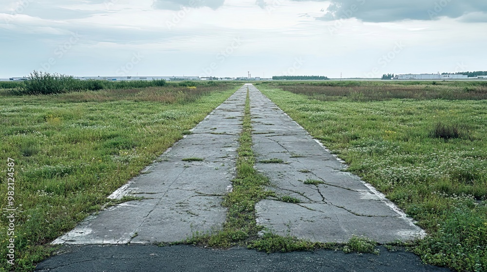 Overgrown Runway at an Abandoned Airport Overgrown Runway at an Abandoned Airport