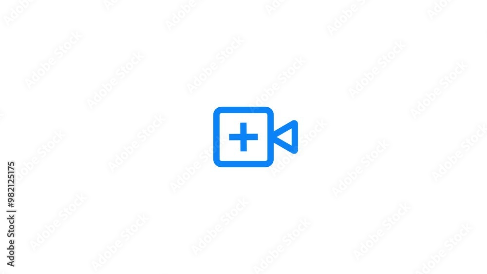 Animated of add new video icon. Video camera icon animation. Animated of add new video icon. Video camera icon animation.