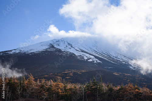 Fuji mountain in the clouds