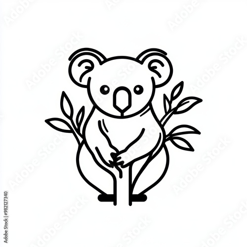 Koala Line Art. photo