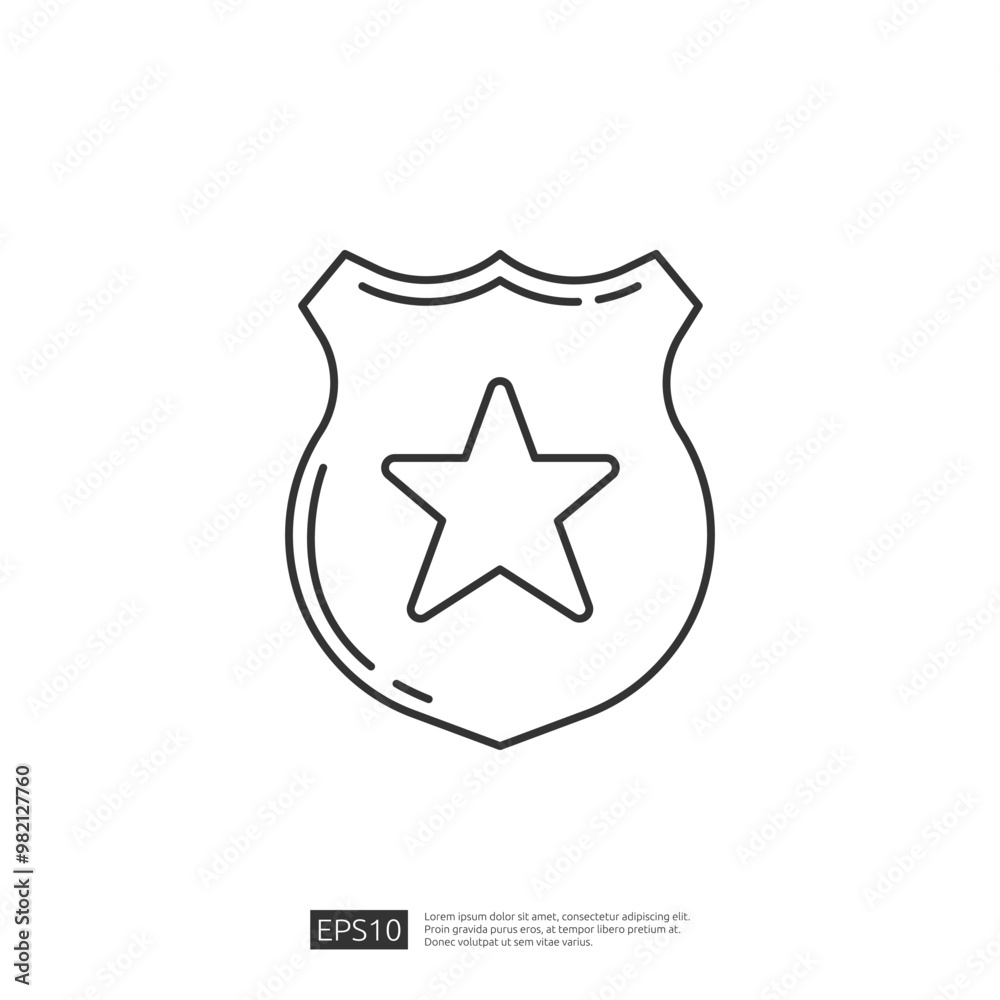 Police Badge Icon, Law Enforcement, Security, Safety, Protection, Justice, Law Police Badge Icon, Law Enforcement, Security, Safety, Protection, Justice, Law
