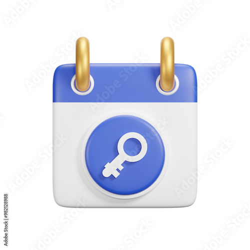 3d calendar icon render