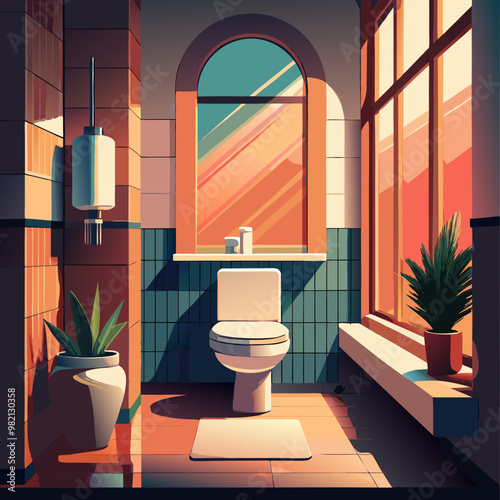 vector illustration of toilet